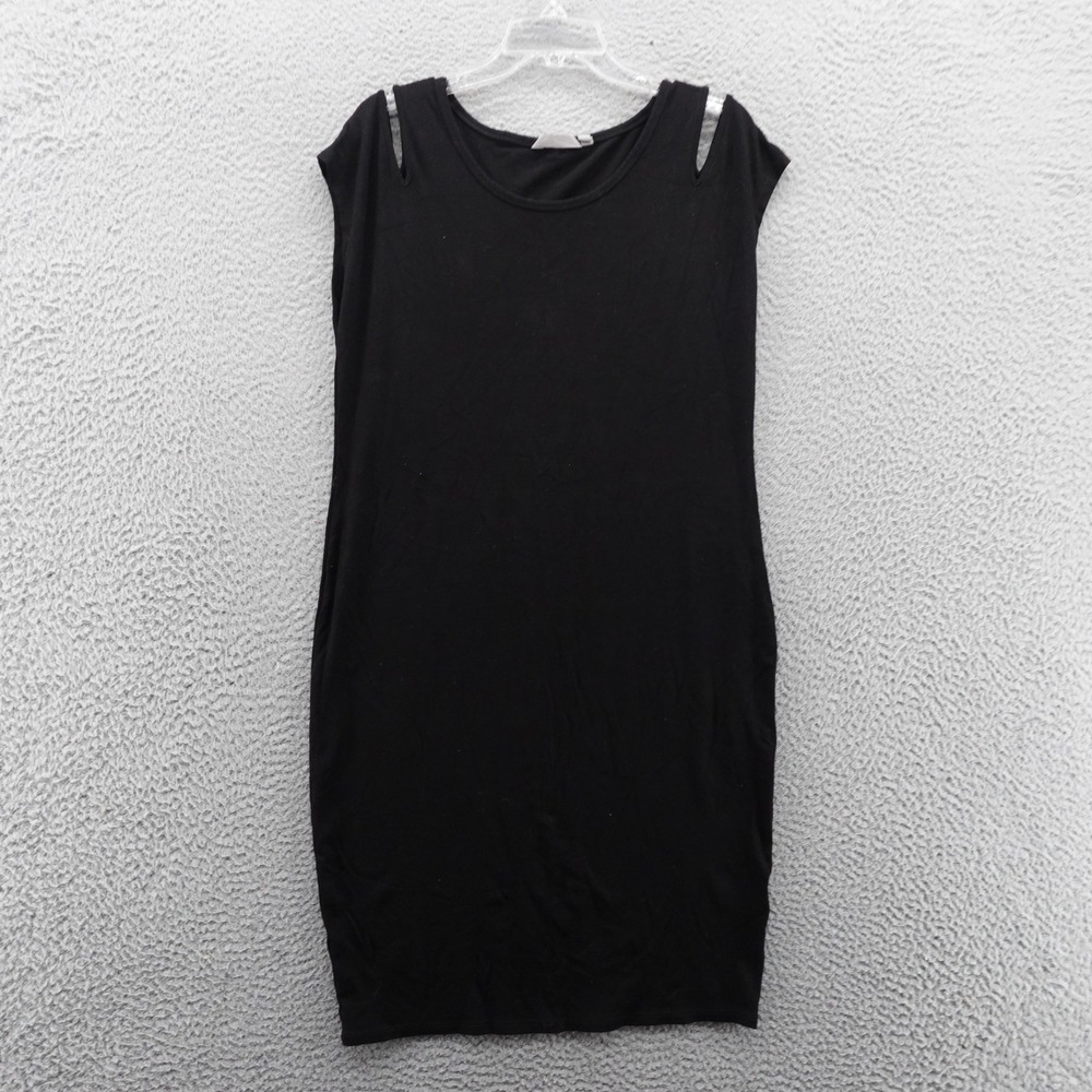 Athleta Cold‎ Shoulder Dress XL Black Women Sleeveless Casual Travel Stretchy